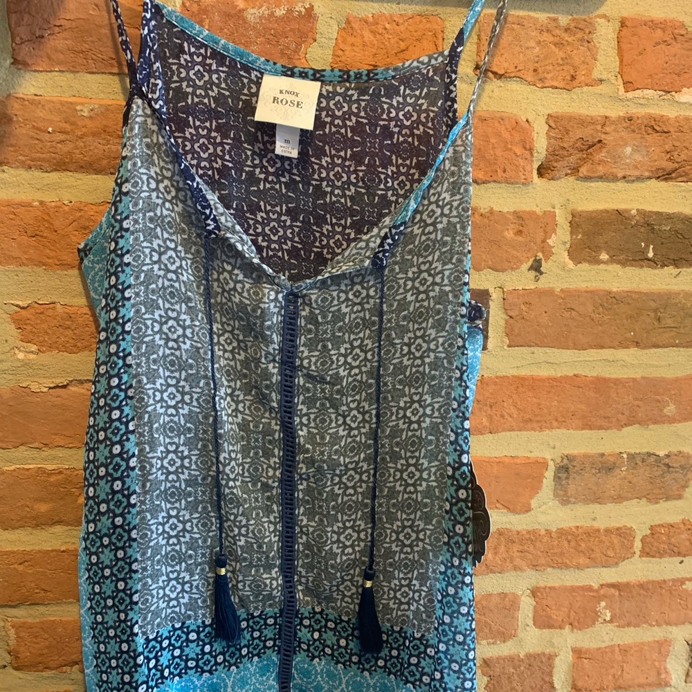Boho printed tassel tank top